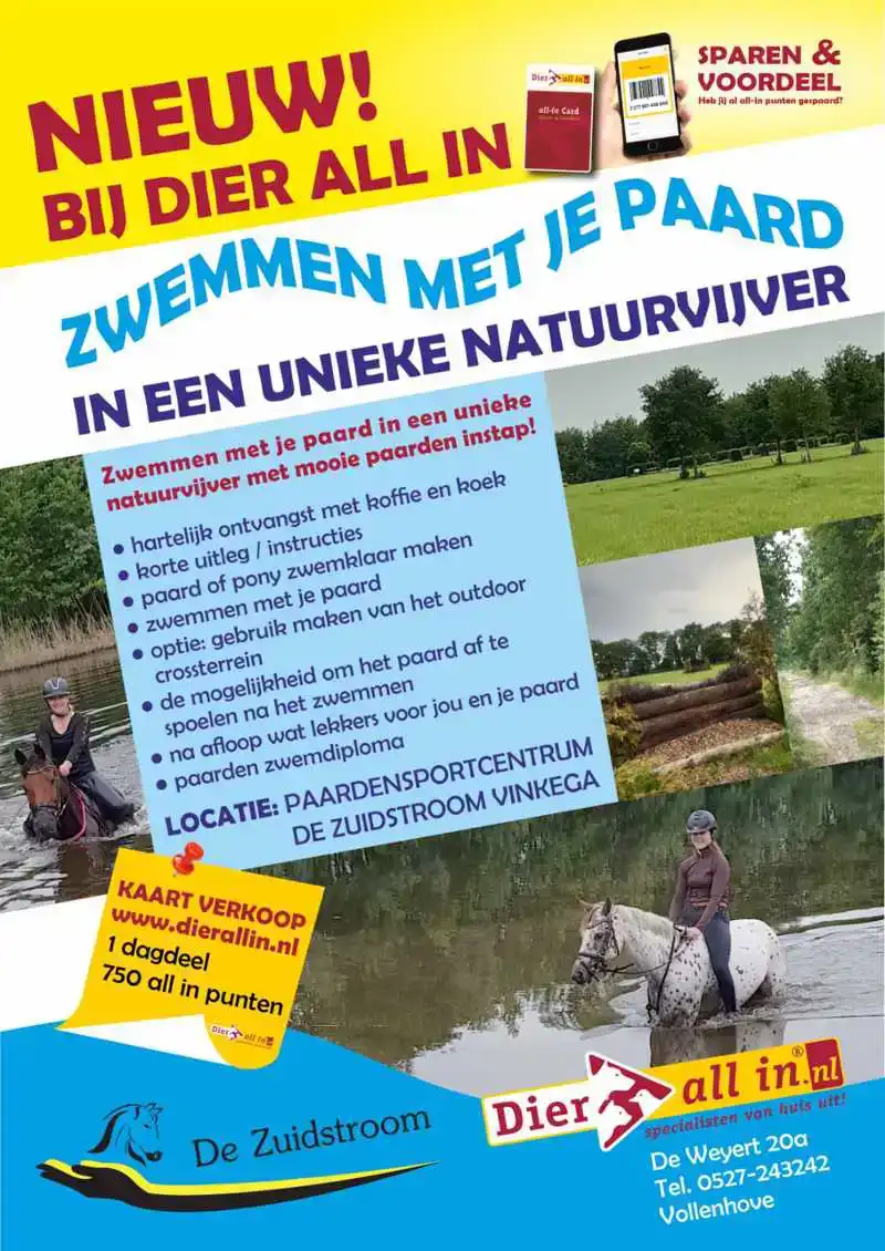 CADEAUSHOP ZWEMMEN MET JE PAARD, 750 PUNTEN