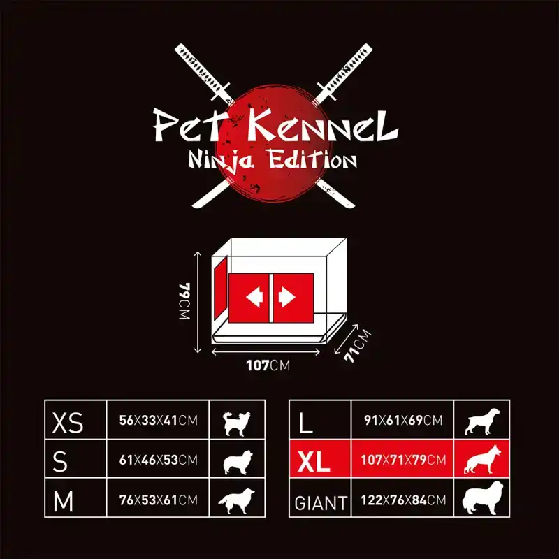 LR HUISKENNEL SCHUIFDEUR 107X71X79 CM ZWART